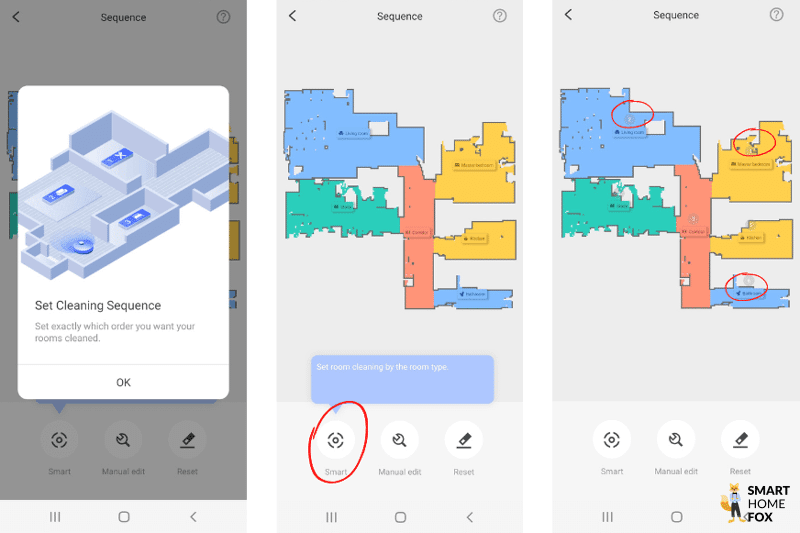 Порядок уборки каждого помещения задается в приложении Roborock S7 Pro Ultra App